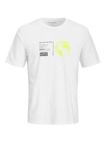 Jack & Jones Gedrukt Ronde hals T-shirt -White - 12255027