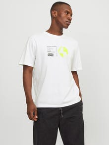Jack & Jones Gedruckt Rundhals T-shirt -White - 12255027