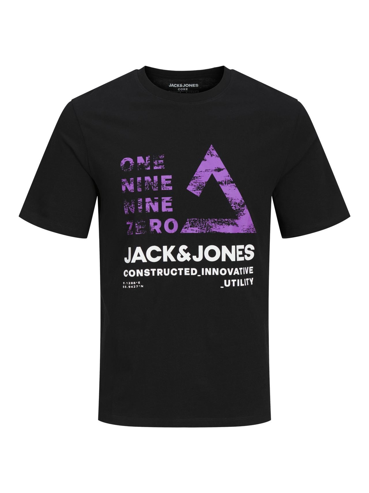 Jack & Jones Spausdintas raštas Apskritas kaklas Marškinėliai -Black - 12255027