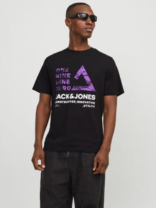 Jack & Jones Printet Crew neck T-shirt -Black - 12255027