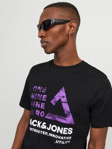 Jack & Jones Printed Crew neck T-shirt -Black - 12255027