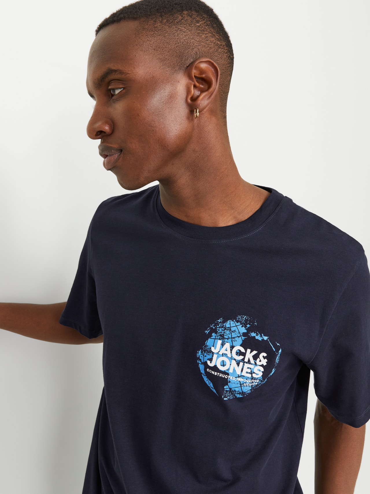 Jack & Jones Gedrukt Ronde hals T-shirt -Navy Blazer - 12255027