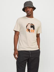 Jack & Jones Gedruckt Rundhals T-shirt -Moonbeam - 12255027