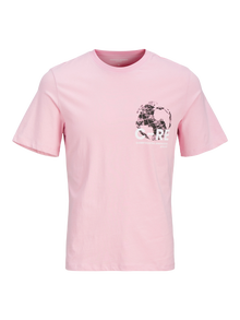 Jack & Jones Nadruk Okrągły dekolt T-shirt -Winsome Orchid - 12255027