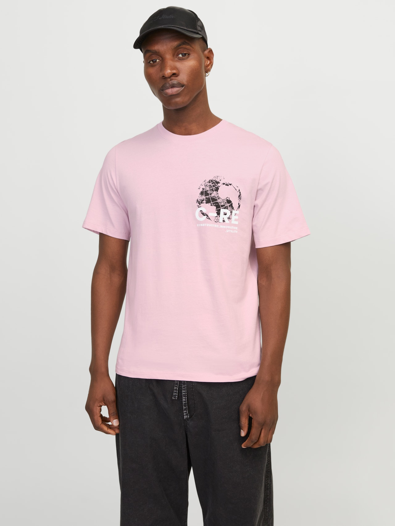Jack & Jones Printed Crew neck T-shirt -Winsome Orchid - 12255027