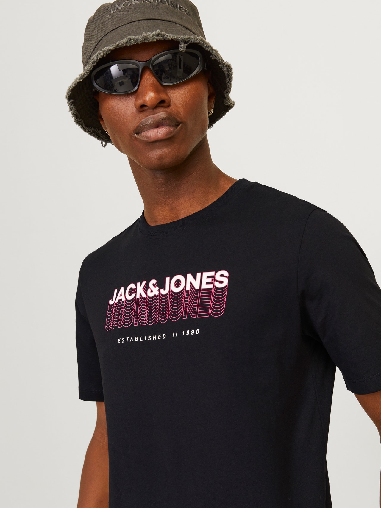 Jack & Jones Printet Crew neck T-shirt -Black - 12255028