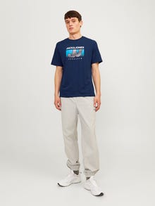 Jack & Jones Trykk O-hals T-skjorte -Navy Blazer - 12255028