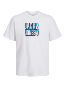 Jack & Jones T-shirt Stampato Girocollo -White - 12255028