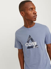 Jack & Jones Printed Crew neck T-shirt -Flint Stone - 12255028