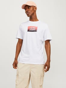 Jack & Jones Tryck Rundringning T-shirt -White - 12255029