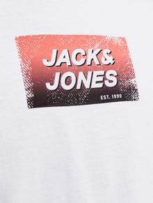 Jack & Jones Nadruk Okrągły dekolt T-shirt -White - 12255029