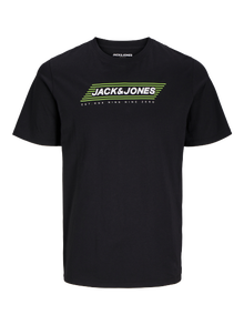 Jack & Jones Nyomott mintás Környak Trikó -Black - 12255029