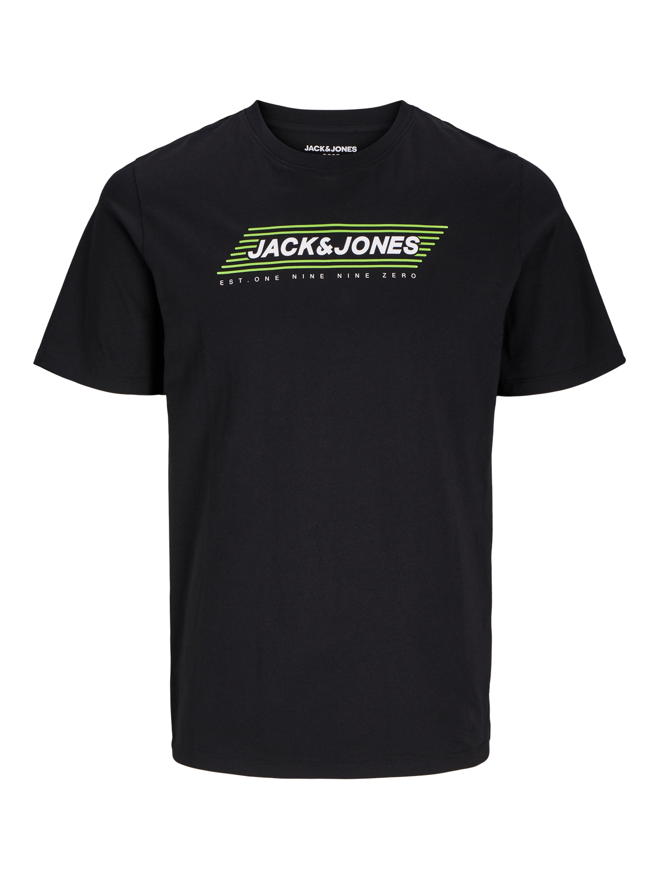 Jack & Jones Nyomott mintás Környak Trikó -Black - 12255029