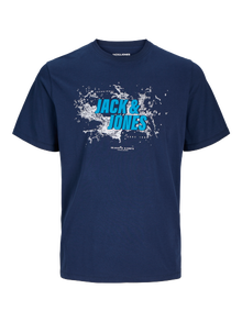 Jack & Jones T-shirt Stampato Girocollo -Navy Blazer - 12255029