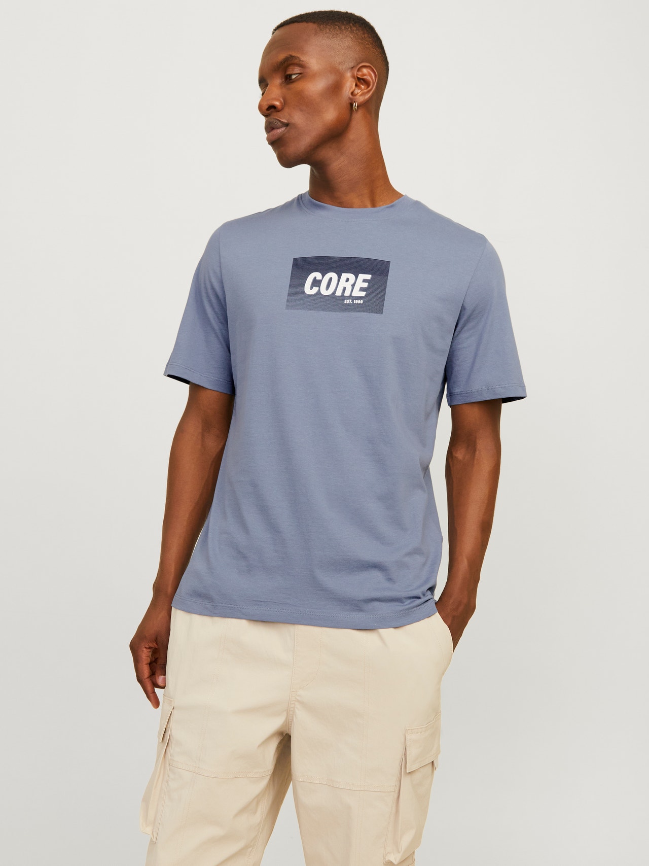 Jack & Jones Bedrukt Ronde hals T-shirt -Flint Stone - 12255029