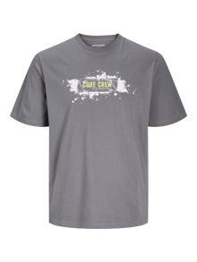 Jack & Jones Gedrukt Ronde hals T-shirt -Gargoyle - 12255029