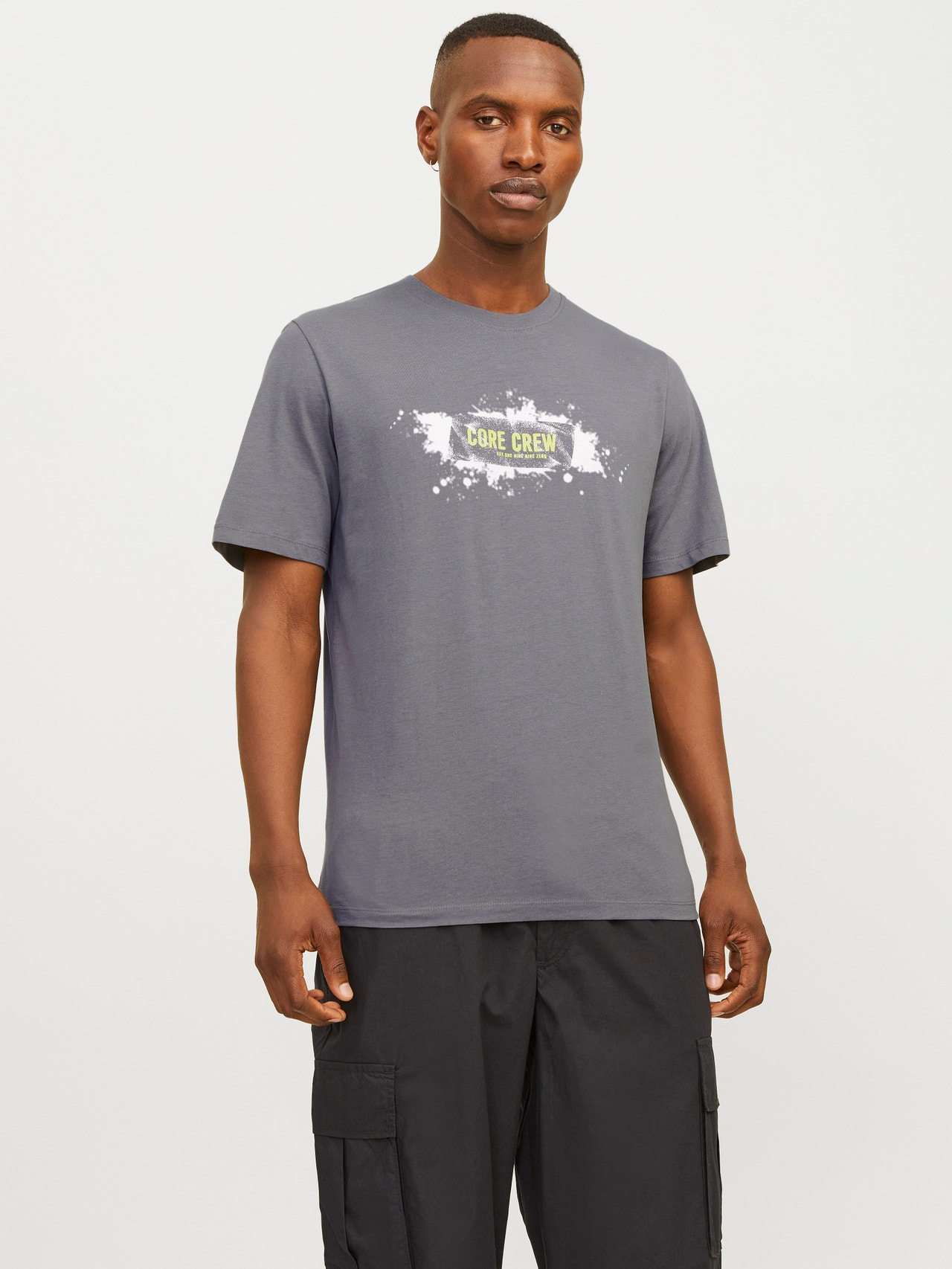 Jack & Jones Gedruckt Rundhals T-shirt -Gargoyle - 12255029