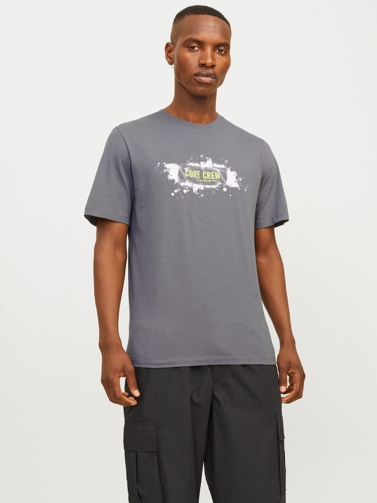 Jack & Jones T-shirt Estampar Decote Redondo -Gargoyle - 12255029