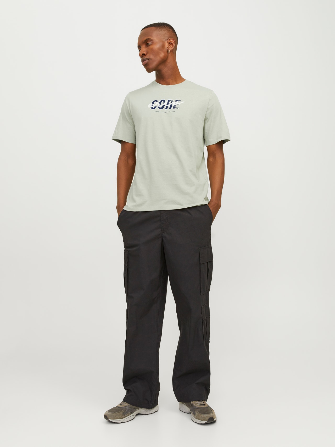 Jack & Jones Printed Crew neck T-shirt -Desert Sage - 12255029