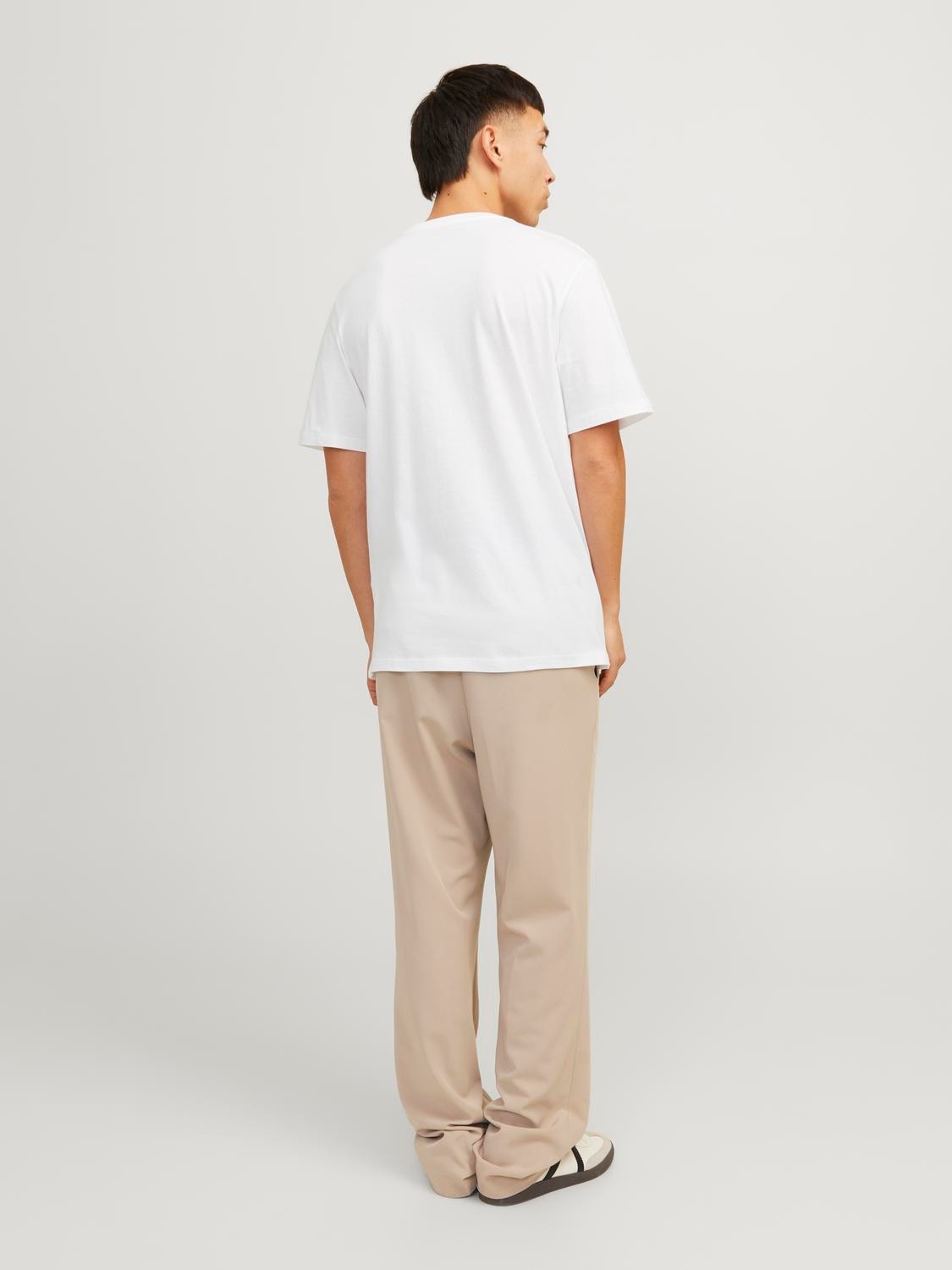 Jack & Jones Gedrukt Ronde hals T-shirt -Bright White - 12255038