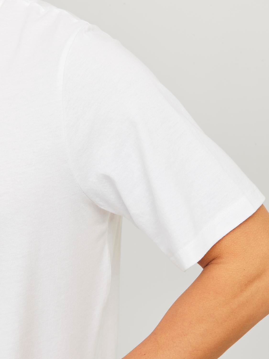 Jack & Jones Printed Crew neck T-shirt -Bright White - 12255038