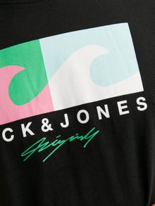 Jack & Jones Nyomott mintás Környak Trikó -Black - 12255038