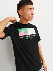 Jack & Jones Gedrukt Ronde hals T-shirt -Black - 12255038