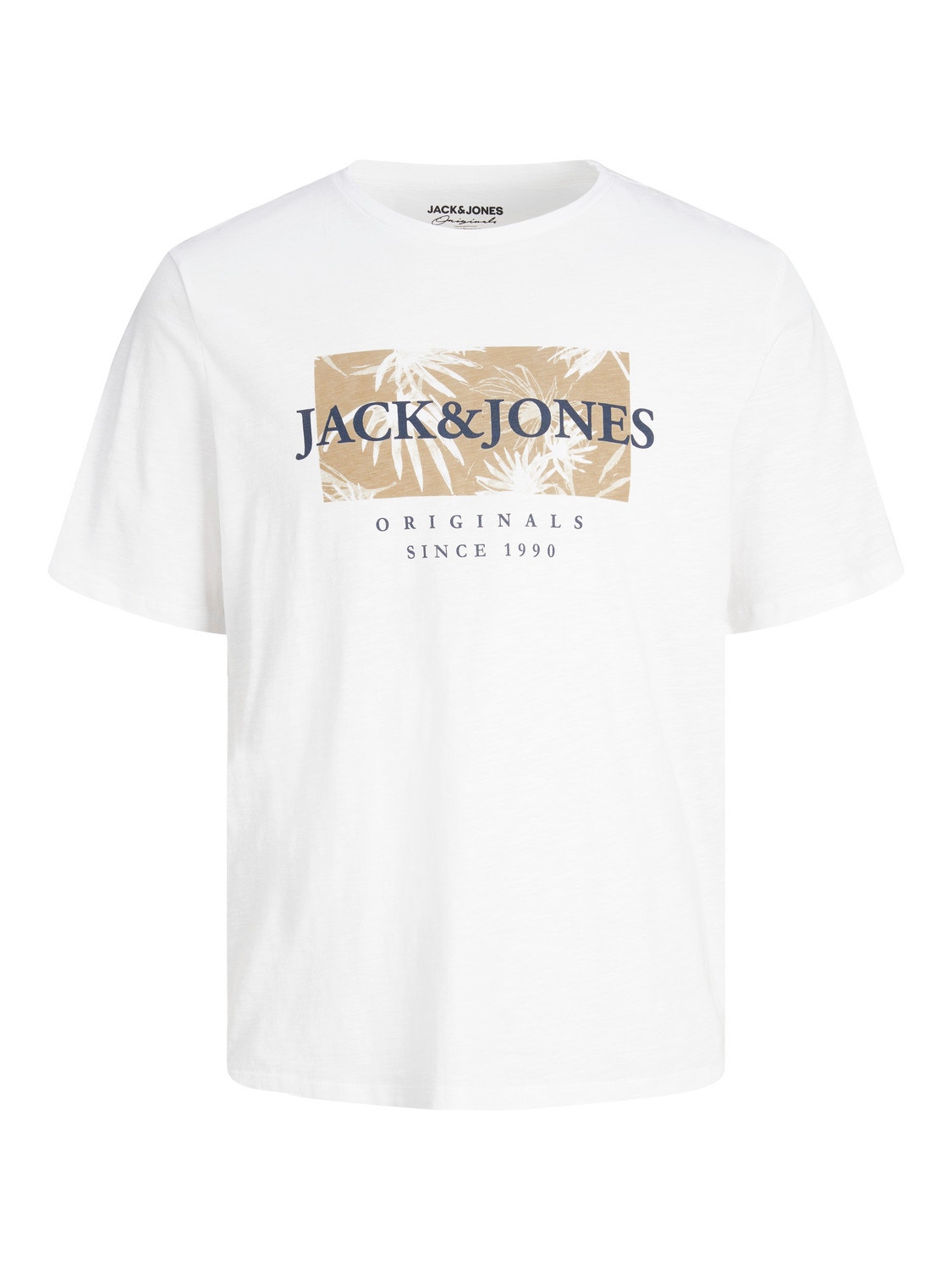 Jack & Jones Nyomott mintás Környak Trikó -Bright White - 12255042