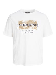 Jack & Jones Painettu Pyöreä pääntie T-paita -Bright White - 12255042