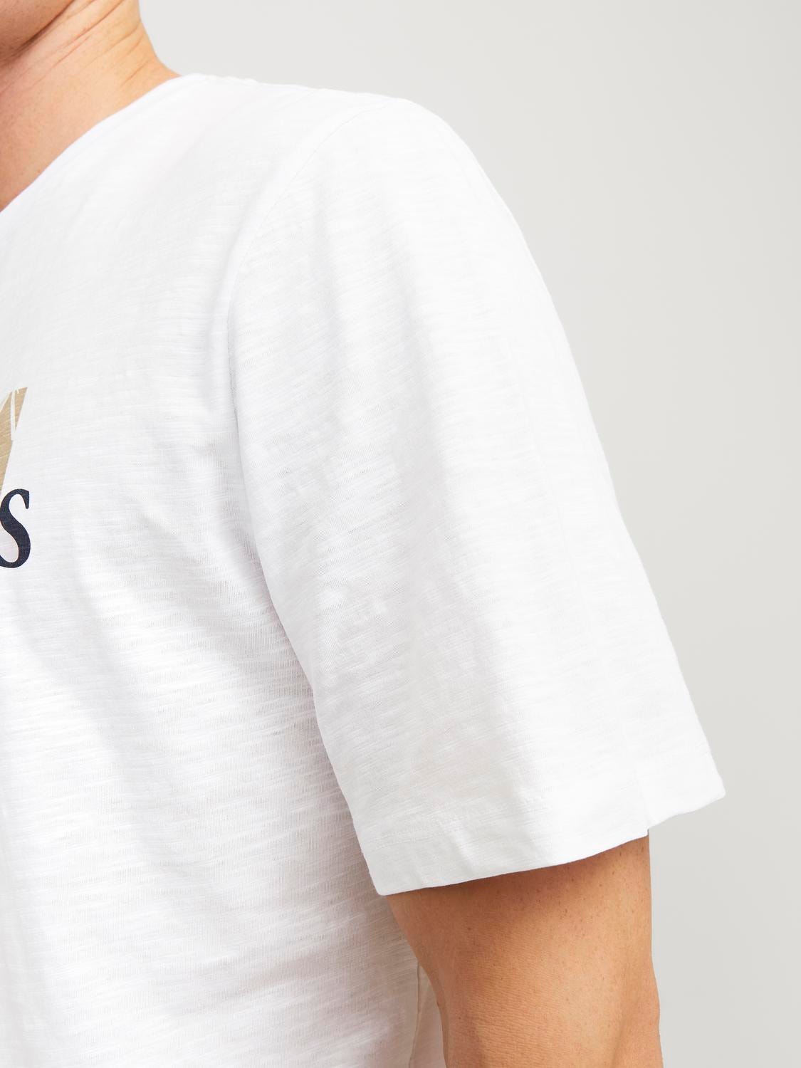 Jack & Jones Gedruckt Rundhals T-shirt -Bright White - 12255042
