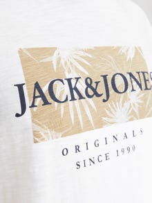 Jack & Jones Painettu Pyöreä pääntie T-paita -Bright White - 12255042