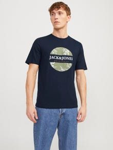 Jack & Jones Nadruk Okrągły dekolt T-shirt -Navy Blazer - 12255042