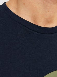 Jack & Jones Trykk O-hals T-skjorte -Navy Blazer - 12255042
