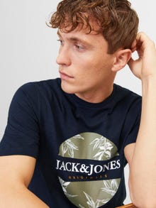 Jack & Jones Nadruk Okrągły dekolt T-shirt -Navy Blazer - 12255042