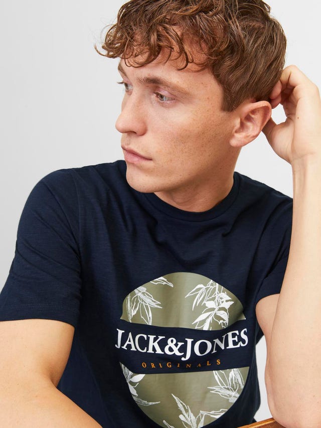 Jack & Jones Potištěný Kruhový výstřih Tričko - 12255042
