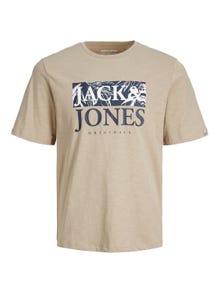 Jack & Jones Gedrukt Ronde hals T-shirt -Crockery - 12255042
