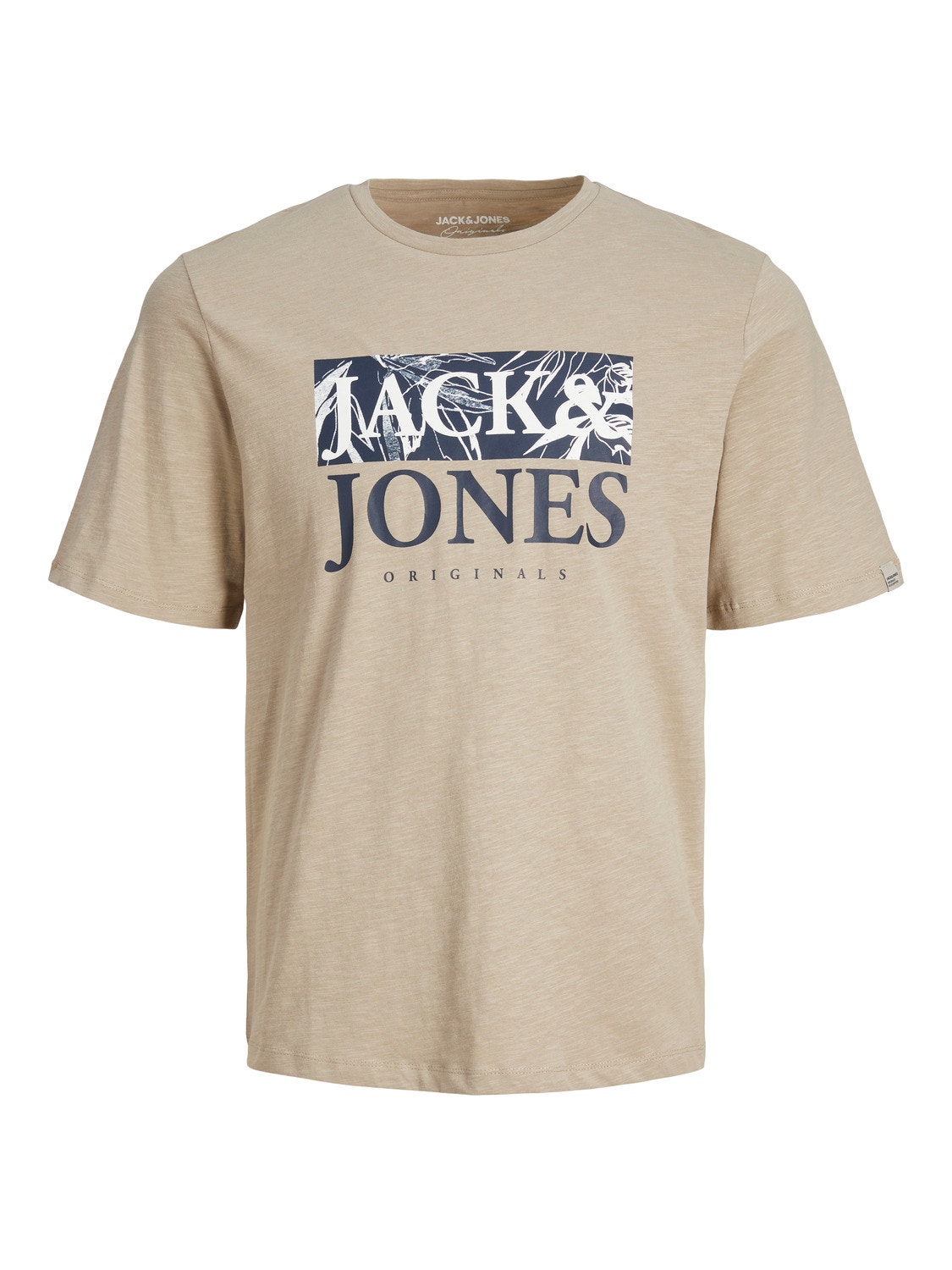 Jack & Jones Spausdintas raštas Apskritas kaklas Marškinėliai -Crockery - 12255042