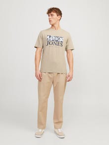 Jack & Jones Gedruckt Rundhals T-shirt -Crockery - 12255042