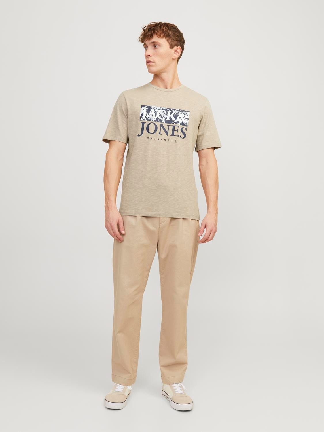 Jack & Jones Nadruk Okrągły dekolt T-shirt -Crockery - 12255042
