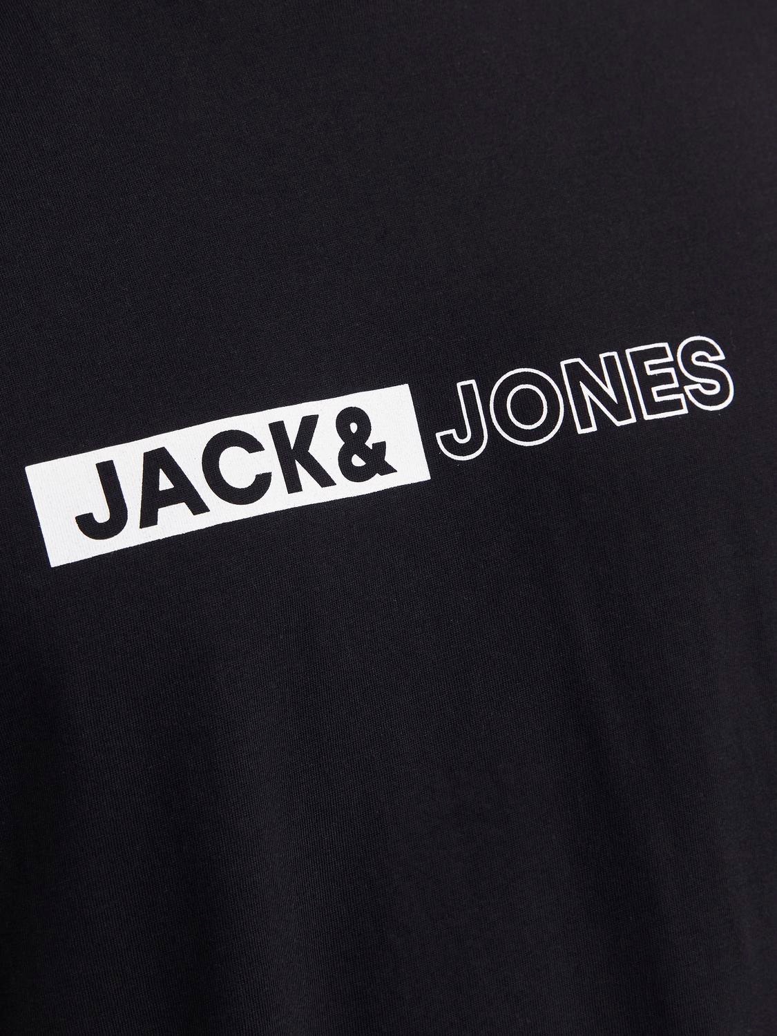 Jack & Jones Nadruk Okrągły dekolt T-shirt -Black - 12255043