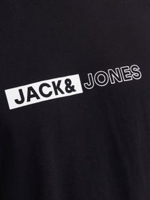 Jack & Jones Spausdintas raštas Apskritas kaklas Marškinėliai -Black - 12255043