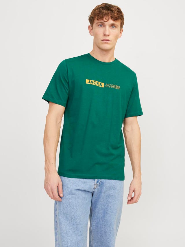 Jack & Jones Nadruk Okrągły dekolt T-shirt - 12255043