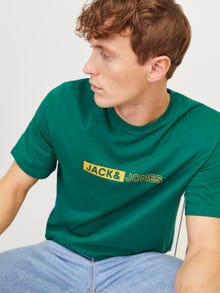 Jack & Jones Nadruk Okrągły dekolt T-shirt -Storm - 12255043