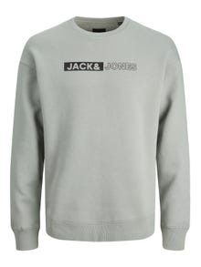 Jack & Jones Logo Sweatshirt med rund hals -Wrought Iron - 12255067