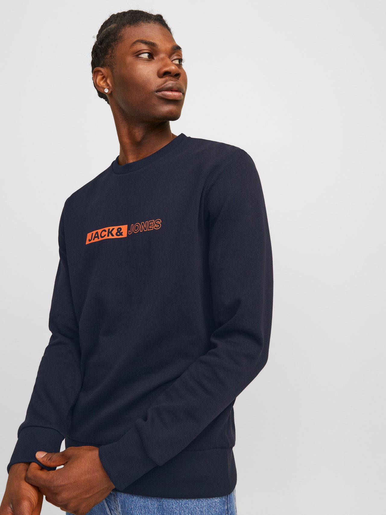 Jack & Jones Logó Személyzeti nyakú pulóver -Sky Captain - 12255067