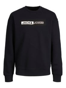 Jack & Jones Logo Crewn Neck Sweatshirt -Black - 12255067