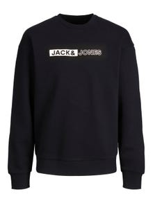 Jack & Jones Logo Sweatshirt med rund hals -Black - 12255067
