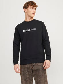 Jack & Jones Logo Crewn Neck Sweatshirt -Black - 12255067