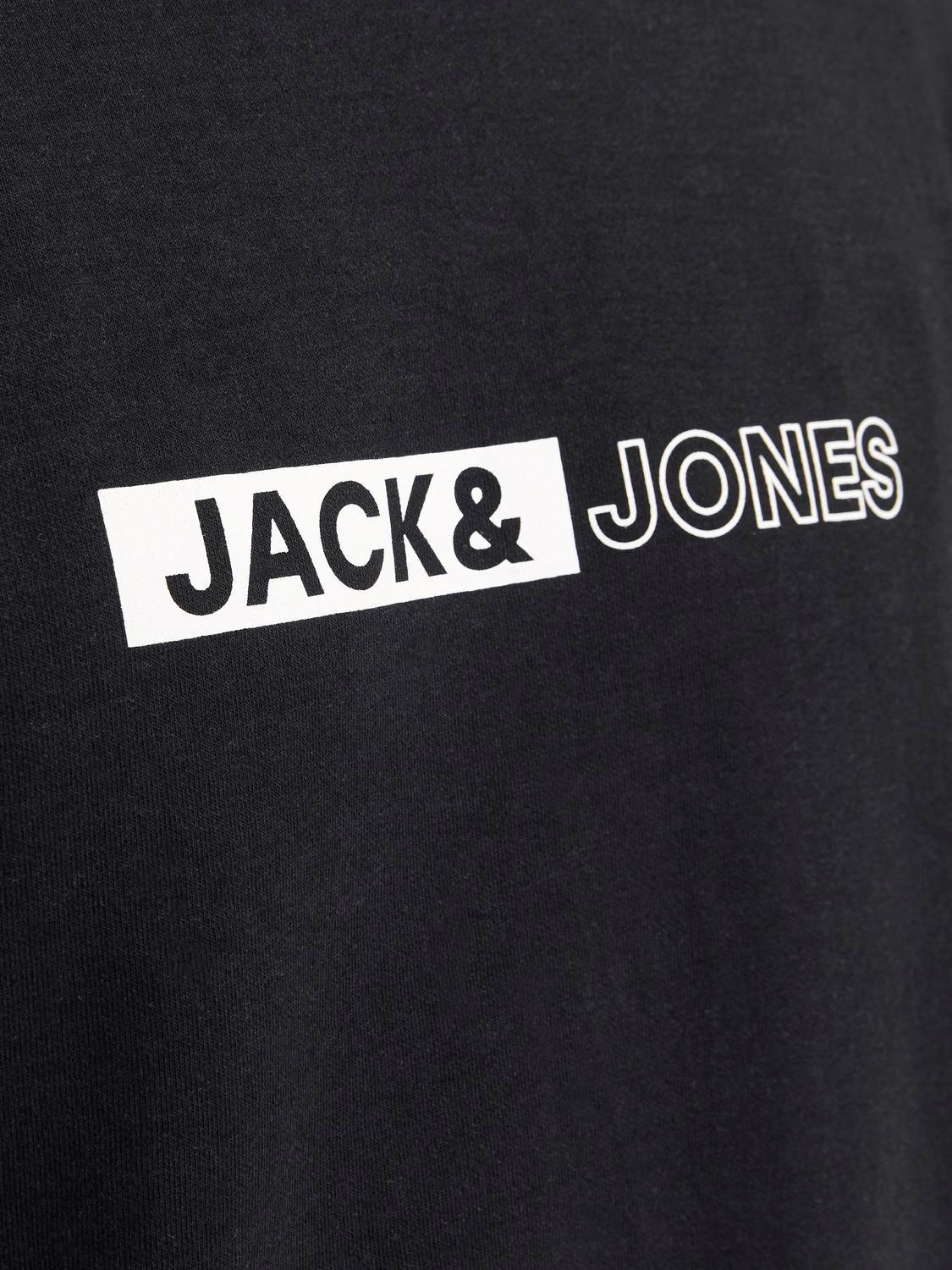 Jack & Jones Logo Crewn Neck Sweatshirt -Black - 12255067