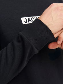 Jack & Jones Logo Crewn Neck Sweatshirt -Black - 12255067